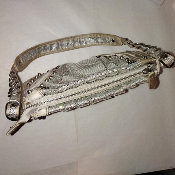 Zara -medium - shoulder bag-grays silver color metal plated styles - Picture 4 of 8